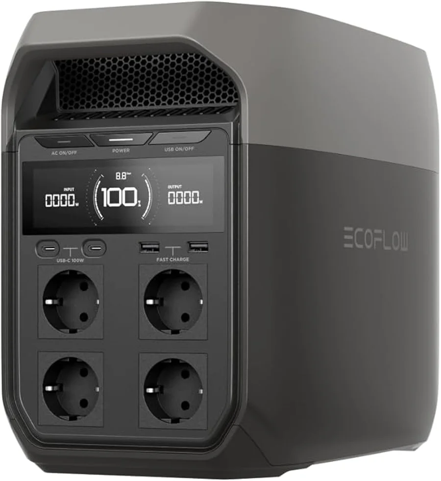 Estación de energía portátil EF ECOFLOW DELTA 3, generador solar de 1024 Wh, batería LiFePO4, carga rápida del 0 a 70% en 30 minutos, ampliable a 5 kWh, con SAI para el hogar, campings y caravanas