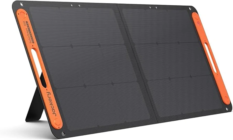Jackery SolarSaga 100W Panel Solar Portátil Bifacial para Explorer 240V2/500/1000V2, Cargador Solar Plegable con Salidas USB-C/A
