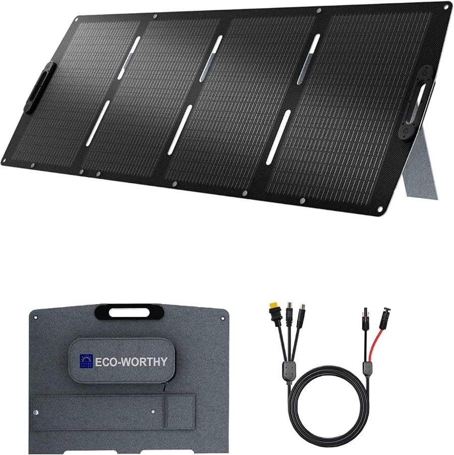 ECO-WORTHY 200W 12V Panel solar portátil XT60 Eficiencia 23%